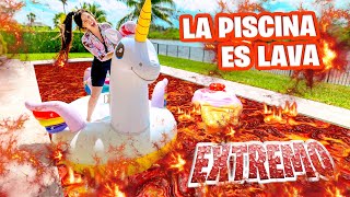 LA PISCINA ES LAVA EXTREMO 🔥 PELEAMOS por los FLOTADORES 😅 Sandra Cires Art ft HaroldArtist