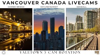 🔴 Live | Vancouver 3-Cam - Seawall, Yaletown Skyline &amp; Cambie Bridge | ☀️ Day | 2026-05-02 Sat