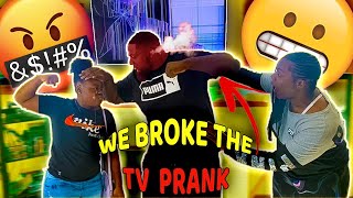 Epic Broken Tv Prank On Uncle With My Sister Gone Wrong