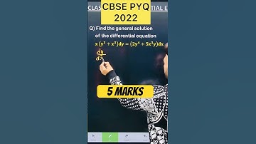 Q) Find the general solution  of the differential equation  𝐱 (𝐲^𝟑+𝐱^𝟑 )𝐝𝐲= 𝟐𝐲^𝟒+𝟓𝐱^
