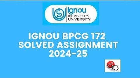 IGNOU BPCG-172 solved assignment 2024-2025 || BPCG-172 assignment in english || BPCG-172 pdf !