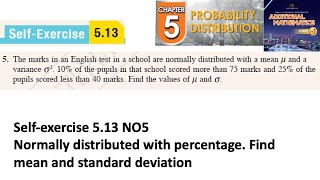 Probability distribution self-exercise 5.13 Q5 Latihan kendiri 5.13 form 5 add maths kssm textbook