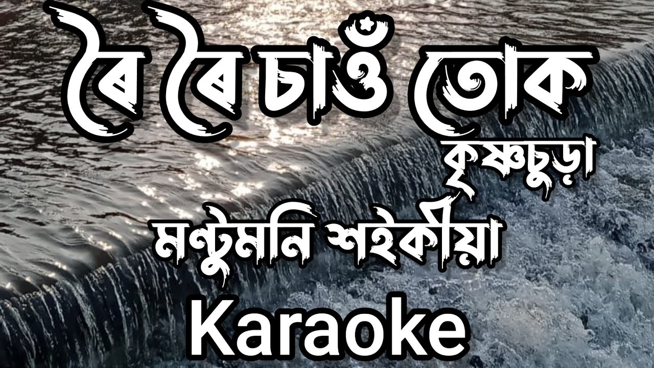 Roi Roi Sao Tuk  Montumoni Saikia  Assamese Karaoke Song With Lyrics  Assamese Song Music 