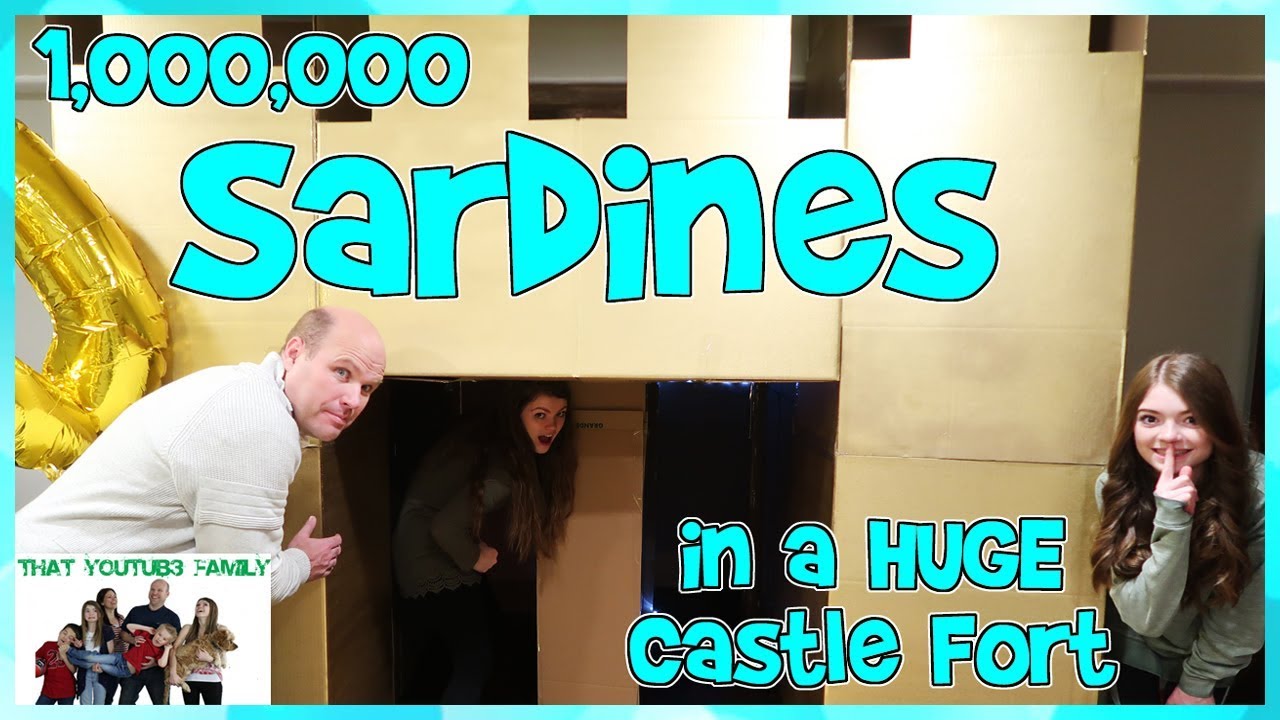 SARDiNES Hide And Seek In A HUGE Castle Box Fort With A Maze! / That YouTub3 Family Family Channel