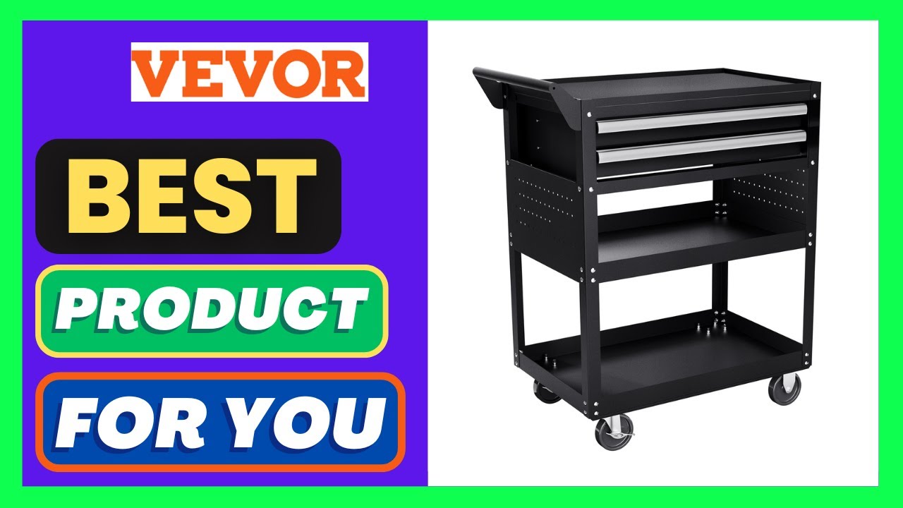 VEVOR 5-Tier Tool Cart with Wheels, 400 lbs Load