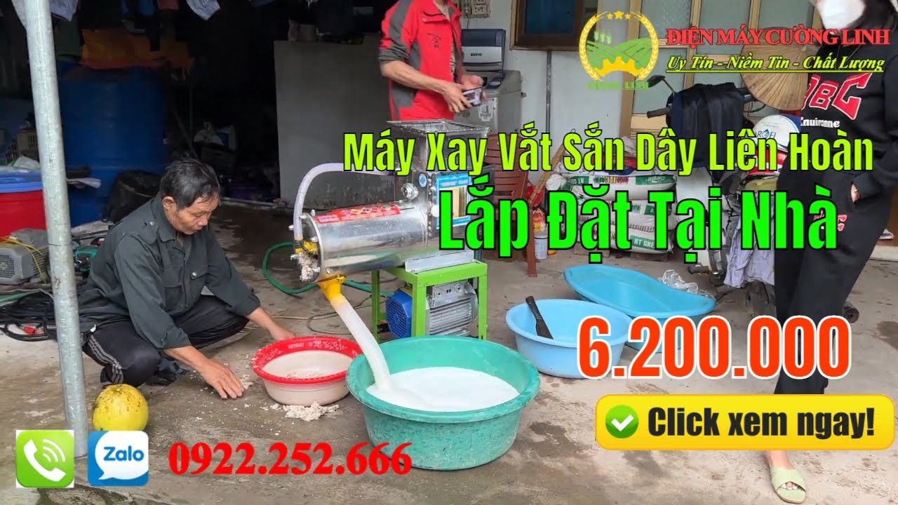 Giao Máy Xay Vắt Sắn Dây Liên Hoàn Cho Khách Phủ Cừ, Hưng Yên