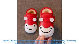 Winter Childrens Cotton-Padded Shoes Rubber Soft Bottom Baby Thickening Keep Warm Flexible Male Gi