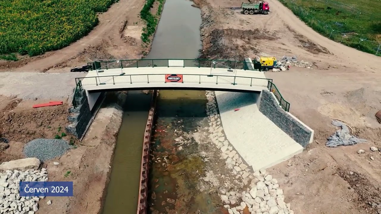 Prodloužení Baťova kanálu do Hodonína - nová plavební komora Rohatec - Sudoměřice srpen 2025