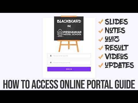 BlackBoard by Peshawar Model Schools | Online Portal for Students/Parents | How to access the Portal