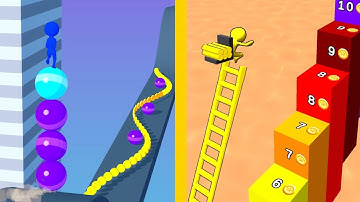 Stack Rider Vs Ladder Race: All Levels Gameplay - New Update Android, iOS