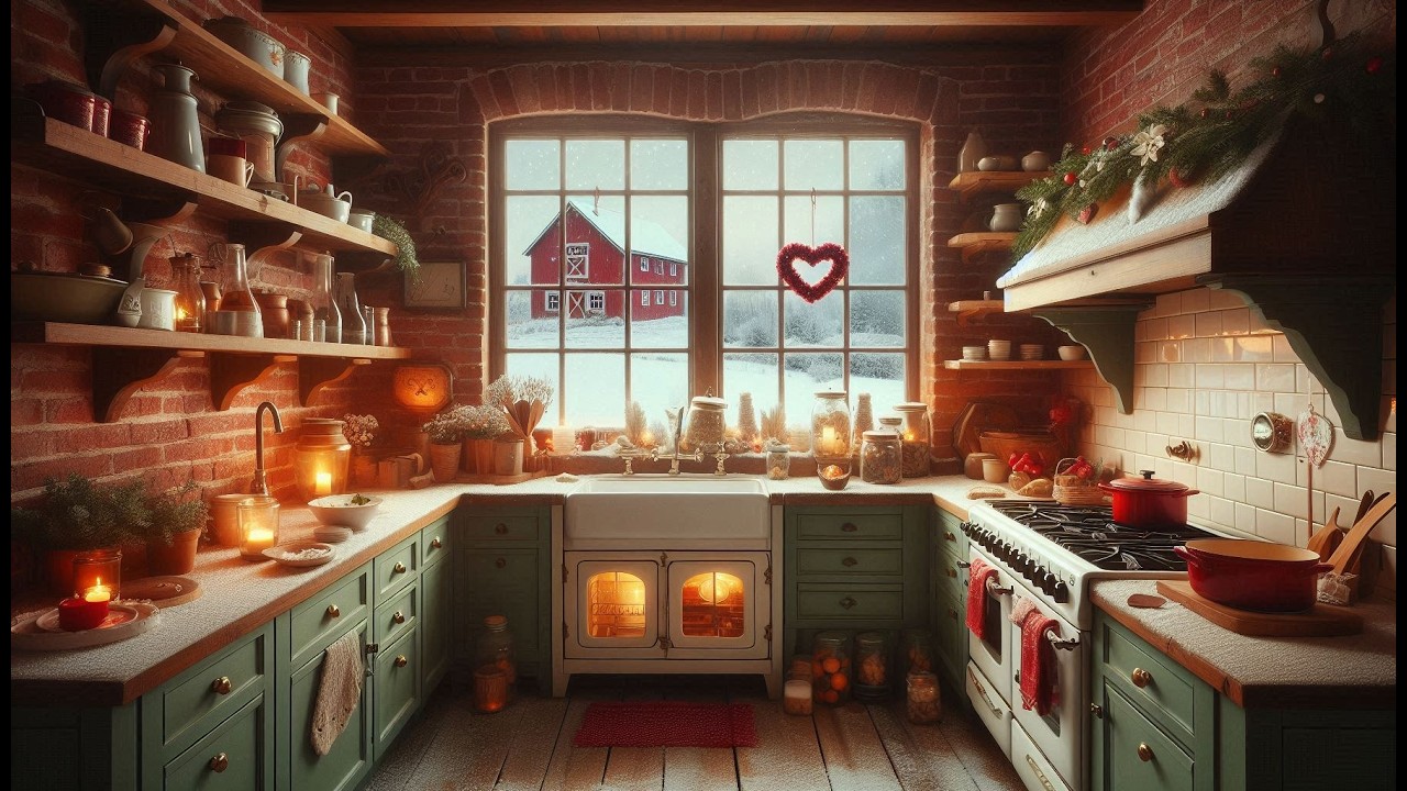 Vintage  Valentine ❤️ 1940s Kitchen Ambience 🍰 Warm Swing & Cozy Nostalgia