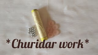 How to make hand work design in churidar/Sabi&#39;s creation