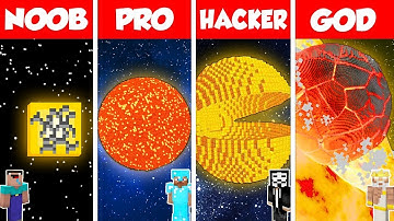 Minecraft Battle: NOOB vs PRO vs HACKER vs GOD: INSIDE SUN PLANET HOUSE BUILD CHALLENGE / Animation