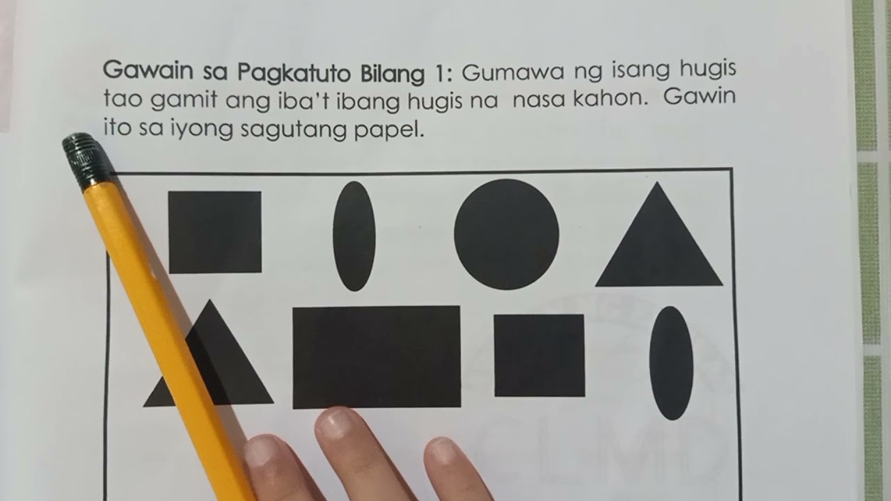 Gumawa Ng Isang Hugis Tao Gamit Ang Ibat Ibang Hugis Na Nasa Kahon