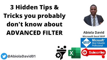 Tips & Tricks about ADVANCED Filter [Cri. Range for Example 2 & 3 is M1:N2 with *money* in cell N2]