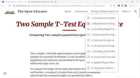 Two Sample T Test Application, Data Collection, Analysis, Results Explained Using MS Excel & Minitab