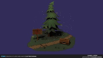 2.5D Stylized Tree Diorama