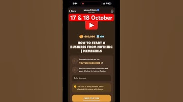 MemeFi YouTube video code today 17 October | MemeFi YouTube video secret code today | #crypto