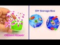 Cotton Flower &amp; Paper Storage Box DIY | Easy Handmade Crafts | Craftpodia