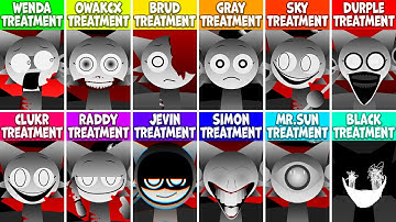 Incredibox Sprunki Treatment (Wenda, Brud, Gray, Jevin, OWAKCX, Sky, Durple, Simon, Raddy, Mr.Sun)