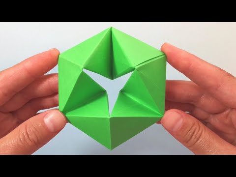 How to Make a Paper Moving Flexagon-Sonsuza Kadar Dönen Kağıt-Origami Flexagon-Paper Crafts-Fun