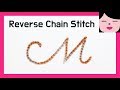 STITCH DICTIONARY _ 리버스 체인 스티치 프랑스자수 이니셜 reverse chain stitch initial hand embroidery