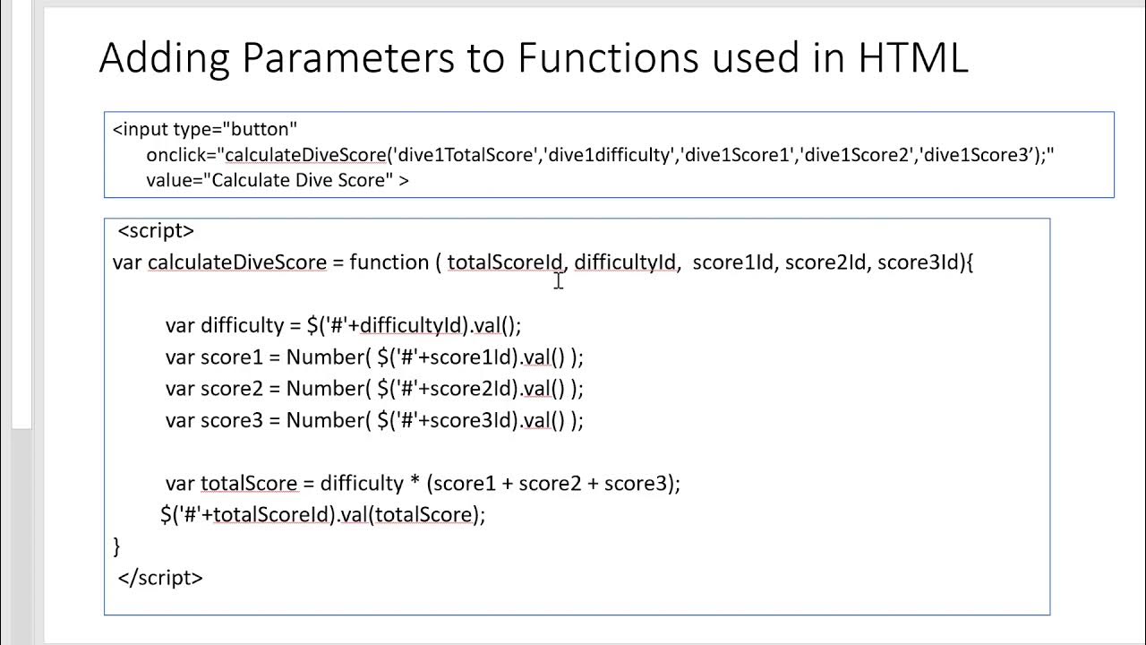 10. HTML jQuery - Adding Function Parameters - YouTube