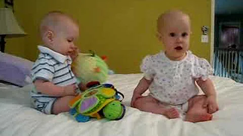 Davis and Leah sitting up!