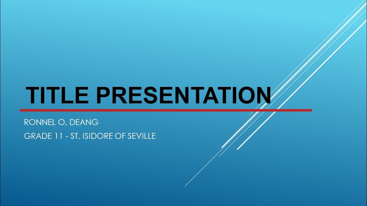 title presentation in research