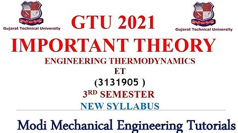 GTU EXAM 2021 | ET | ENGINEERING THERMODYNAMIC IMPORTANT | GTU MECHANICAL EXAM | NEW SYLLABUS | IMP