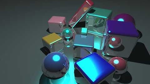my real-time opencl ray tracer, scene "cubes"