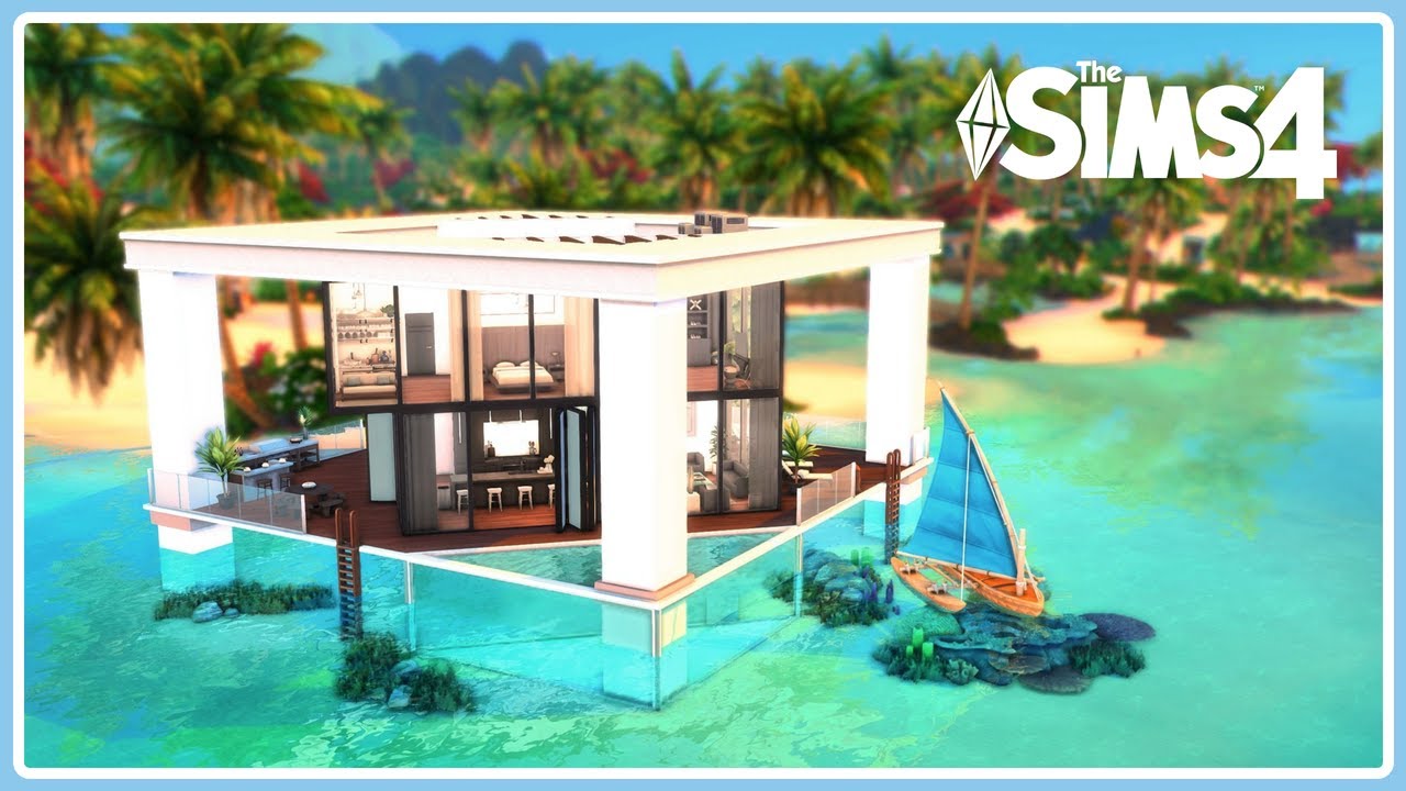 MODERN BEACH HOUSE with Pool | The Sims 4 Speed Build | + CC Links ...
