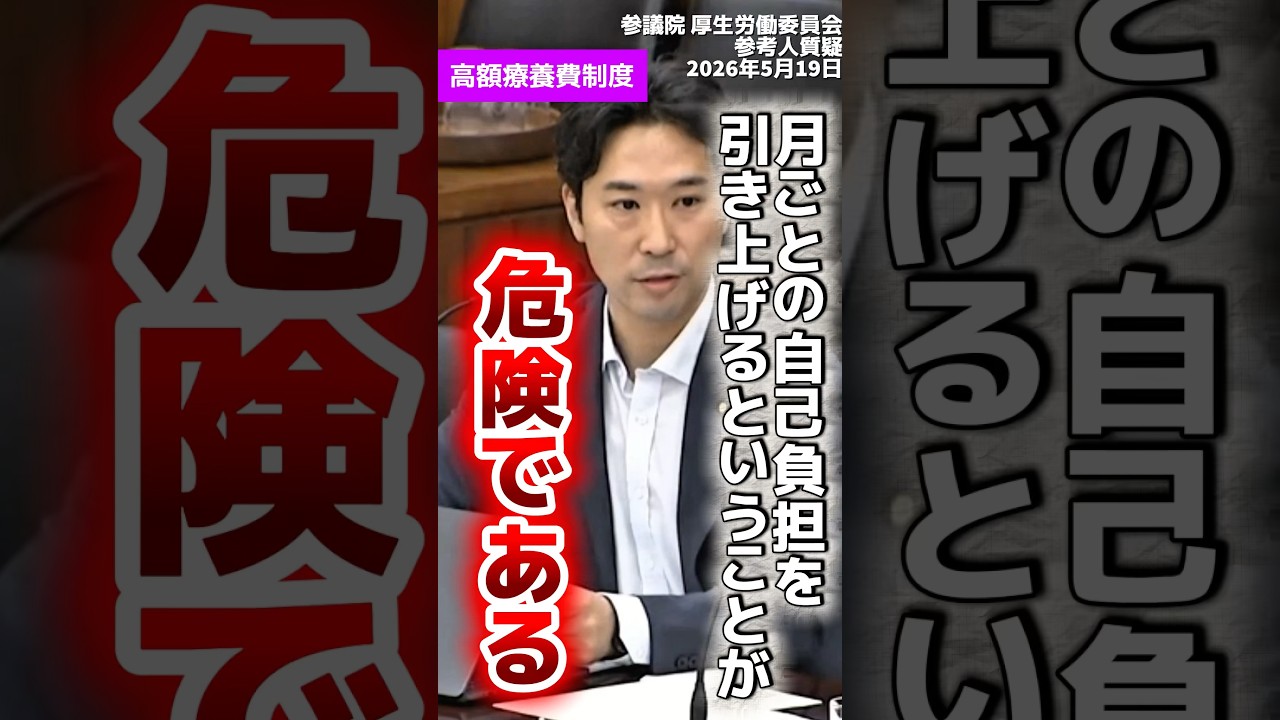 2026年5月19日 参議院厚生労働委員会 参考人質疑「高額療養費制度について」 #高額療養費制度 #厚生労働委員会