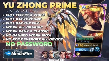 NEW Script Skin Yu Zhong Prime - Cosmic Dragon No Password | Full Effect Voice | Patch Terbaru