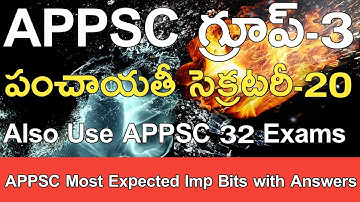 Appsc Group-3 important Bits with Answers 2019 || Model papers
