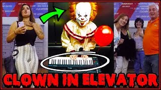 IT Clown "Pennywise" Plays Piano In Elevator!! (Security Showed Up)