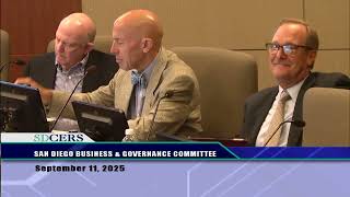 SDCERS Business and Governance Committee Meeting September 11, 2025