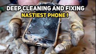 DEEP CLEANING AND FIXING THE NASTIEST PHONE 🤢🤮 #asmr #android #samsung #fyp