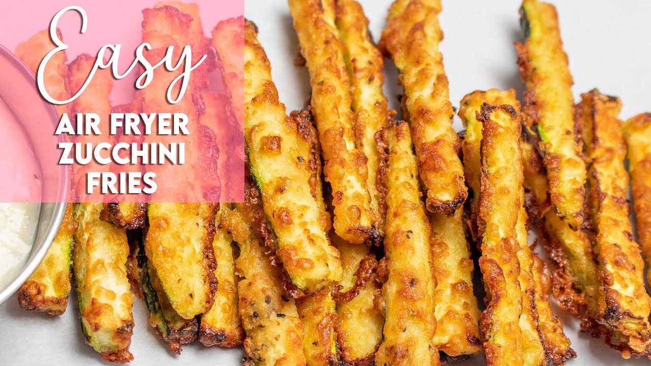 Easy Air Fryer Zucchini Fries No Breading Recipe | Munchy Goddess - YouTube