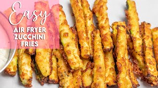 Easy Air Fryer Zucchini Fries No Breading Recipe | Munchy Goddess