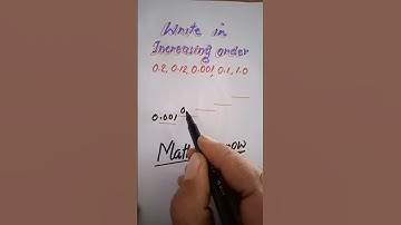 Decimal in increasing order.#MathMarrow#Math shorts