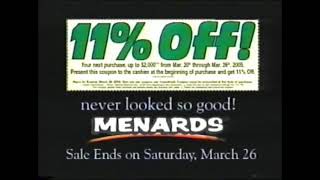 Menards 11% Off Everything! (March 2005)