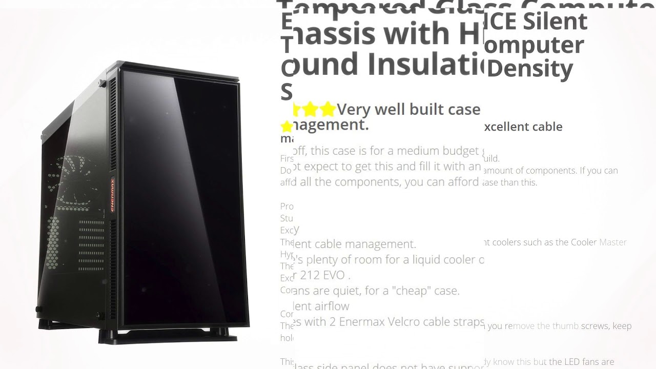 Enermax EQUILENCE Silent Tempered Glass Computer Chassis with High  | Review and Discount