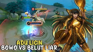 BOWO OLENG DIKIT GAK NGARUH ! ADU GESIL BOWO VS BELUT LIAR - CHOU MOBILE LEGENDS