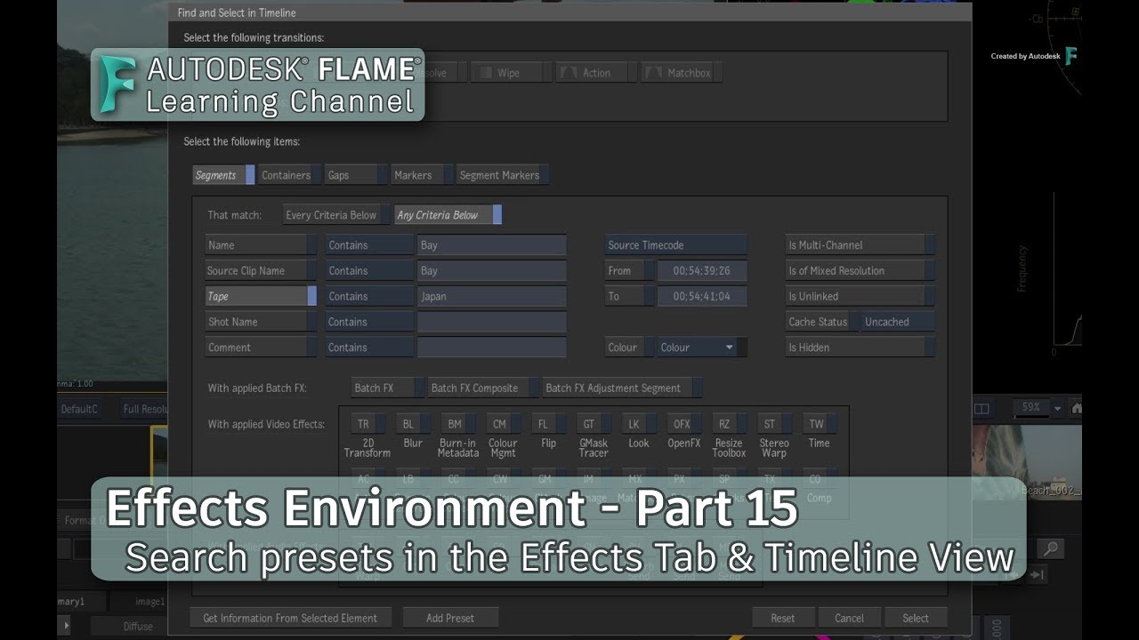 flinty Effects Environment - Part 15 - Search Presets - Flame 2019.2