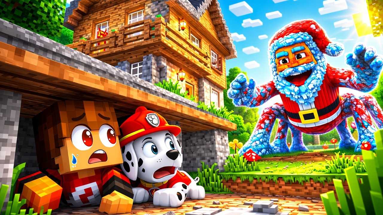 😱 Я и МАРШАЛ СПРЯТАЛИСЬ под ДОМОМ ОТ ГУГА ГАГА В МАЙНКРАФТЕ!