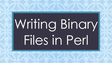 Writing Binary Files in Perl