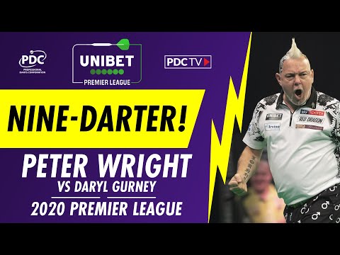PETER WRIGHT HITS HIS FIRST EVER TELEVISED NINE-DARTER! | Unibet Premier League