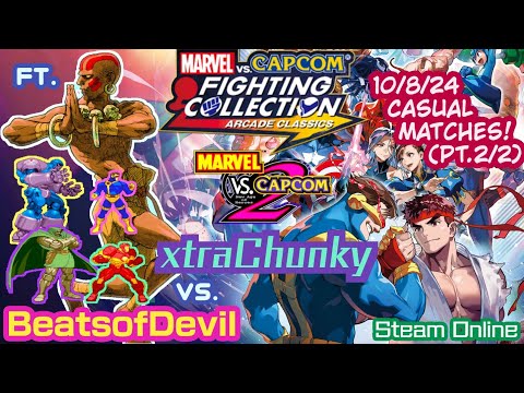 MvC2 Beatsofdevil Dhalsim casual matches vs xtraChunky Storm/Sentinel/Commando 10/8/24 (pt.2/2)