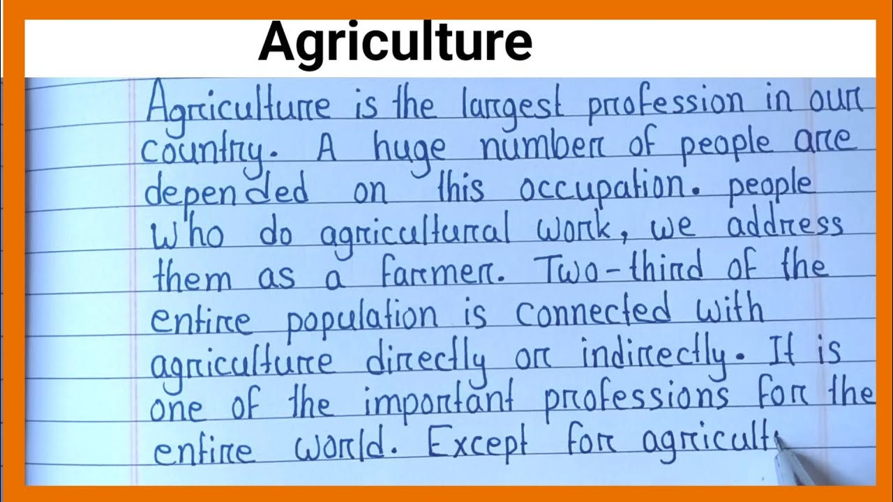 agriculture course essay